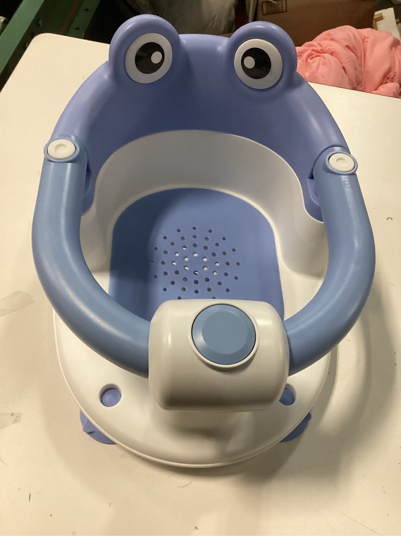 Condition photo showing Good Condition for Baby Bath Seat for Babies 6 Months & up Non-Slip Toddler Bath Seats for Sitting Up Infant Bathtub Chair with Suction Cups and Soft Cushion for Baby Shower Tub Seat Blue