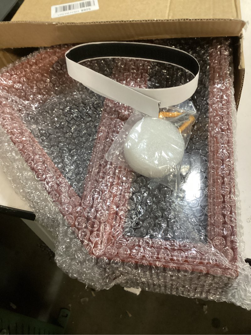 Condition photo showing Good Condition for Military Veteran Flag Display Case Shadow Box with Led Lights, 3'x5' American Military Flag Holder with Certificate Document Holder and Military Medal Display Frame Acrylic Covered , Mahogany Finish