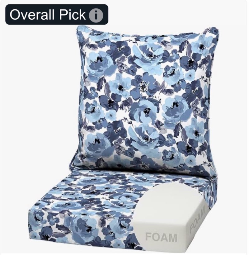 arden outdoor foam deep seat cushion set, 24 in x 24 in, weather-proof, rain-proof, fade resistant p