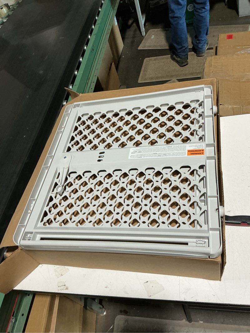 Condition photo showing Good Condition for north states pet gate iii pressure mounted white, gray, 2 x 42 x 26"