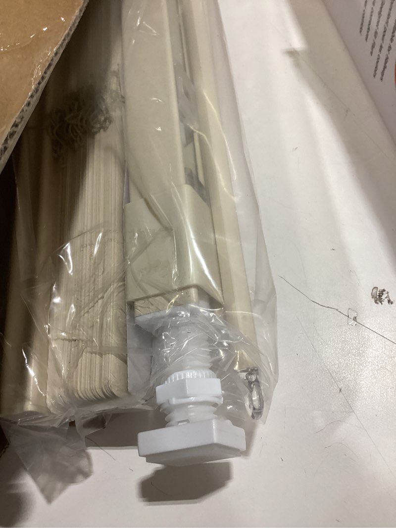 Condition photo showing Good Condition for lazblinds no tools no drill 1" vinyl mini blinds, cordless blinds for windows, light filtering horizontal window blinds & shades, 21" w x 64" h, cream cordless-cream 21" w x 64" h