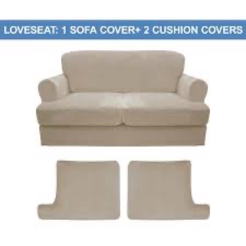 cucraf t cushion sofa cover 3 piece loveseat slipcovers, soft thick velvet couch cover for living ro