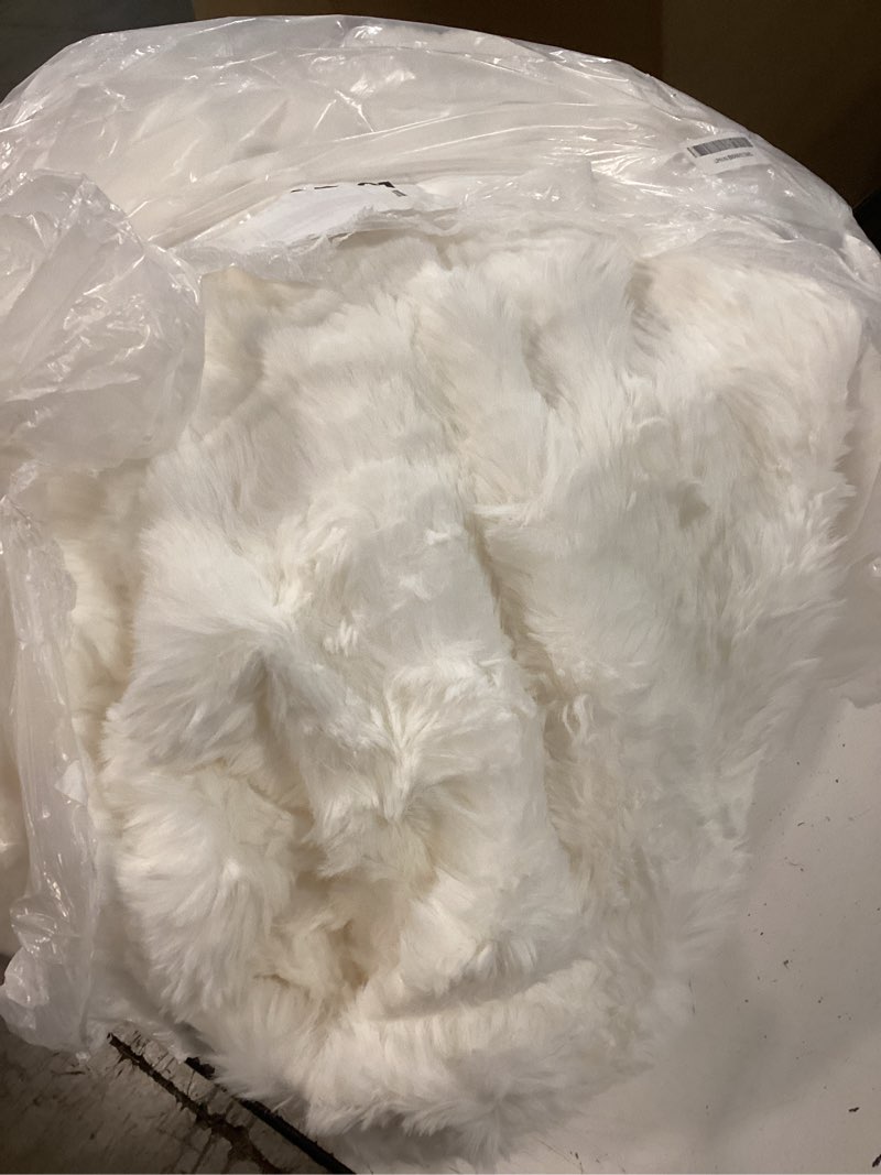 Condition photo showing Good Condition for lotus karen fluffy comforter cover set-rabbit fluff faux fur duvet cover king size,cream white plush fuzzy furry bedding sets 3pieces(1 duvet cover & 2 pillow shams),zipper closure cream white king