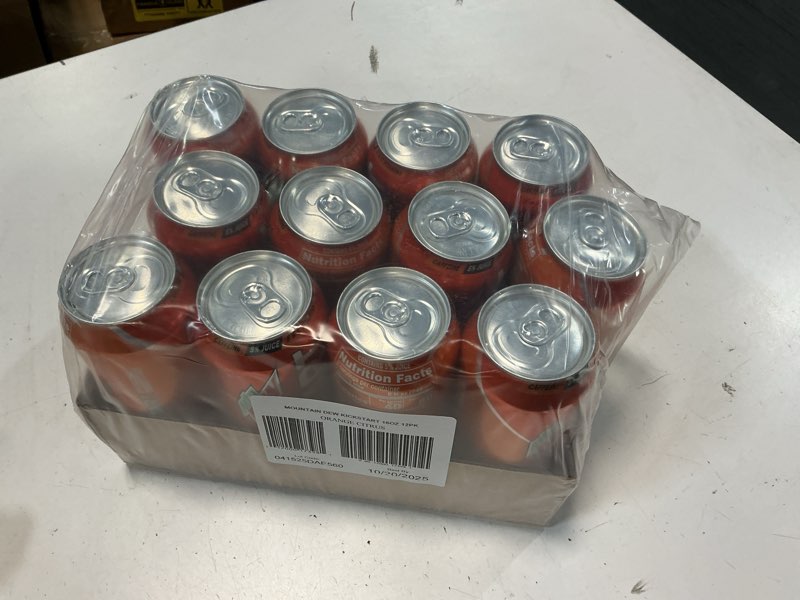 Condition photo showing New/Like New for  (BBD : 09/15 /2025 )) Mountain Dew Kickstart, Orange Citrus, 92mg Caffeine, Vitamins B & C, 80 Calories, 5% Juice, 16 Fl Oz (Pack of 12) Orange Citrus 16 Fl Oz (Pack of 12)