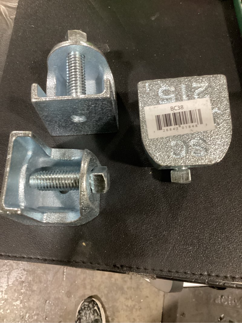 Condition photo showing New/Like New for 3/8 in. strut channel beam clamp (top clamp) - silver electro-galvanized (qty 3)