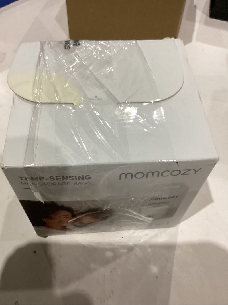 Condition photo showing As Is for Momcozy Breastmilk Storing Bags, Temp-Sensing Discoloration Milk Storing Bags for Breastfeeding, Disposable Milk Storage Bag with 6 Ounce Self Standing, No-Leak Milk Freezer Storage Pouches, 120pcs 120 Count
