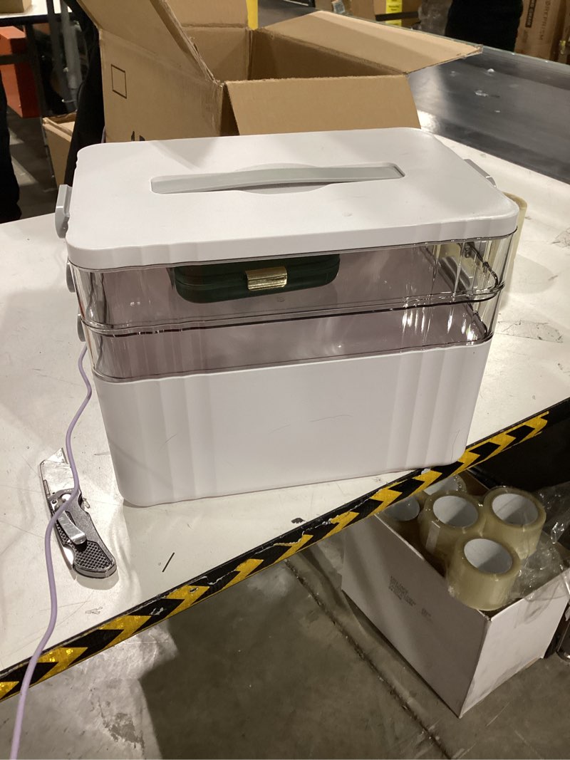 ARSTPEOE 3-Tier Medicine Organizer - Portable Medicine Cabinet with Plastic Handle, Multipurpose Med