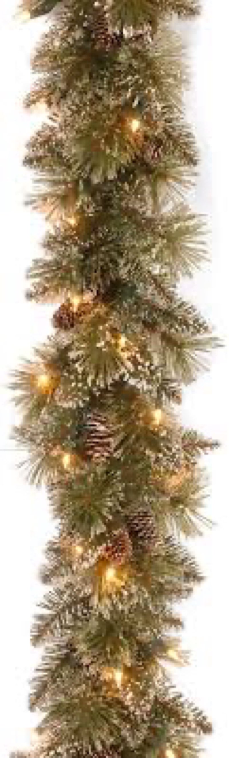 National Tree Company 6 ft Pre-Lit Glittery Bristle Artificial Christmas Garland, Christmas Decorati