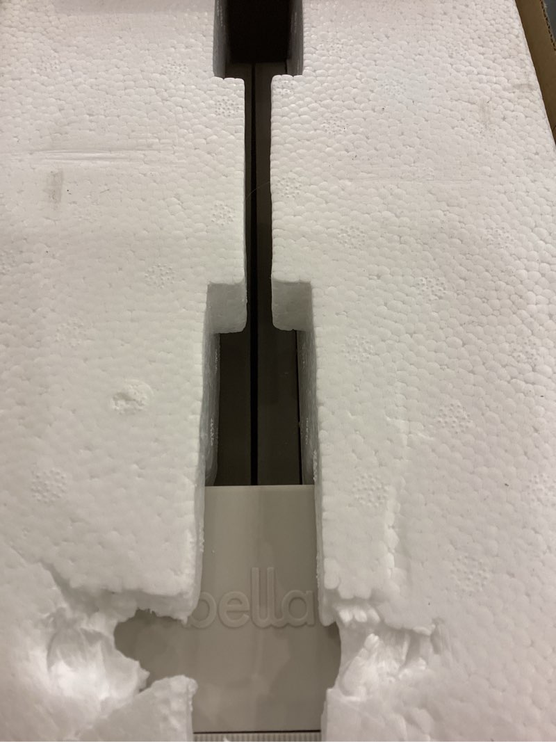 Condition photo showing As Is for Bella 10"x 20" Ceramic Fold-n-Store Dual Temp Griddle, Fits-anywhere Kitchenware, EverGood Ceramic Nonstick Coating, 2 Temperature Zones up to 400°F?, Dishwasher Safe Drip Tray, 1500 Watt, Oatmilk