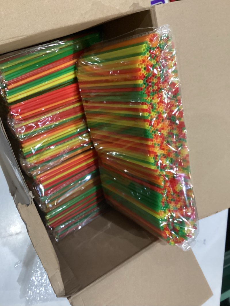 Condition photo showing New/Like New for 6000 count coffee cocktail stirrers straws disposable plastic sip stir sticks cocktail drink stirrers sticks cups straws for bars juice drinking(colorful,5 inch) colorful 5 inch