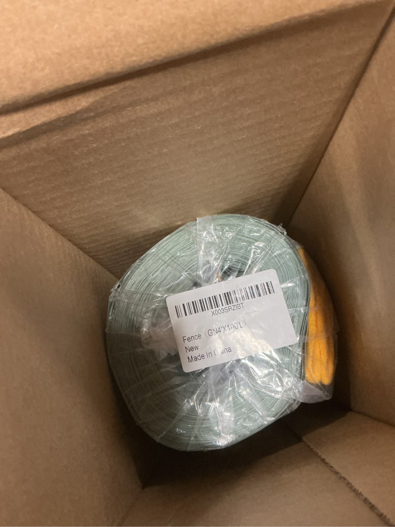 Condition photo showing New/Like New for PotatoLife Plastic Mesh Fence Safety Fence, 4'x100' Roll with 100 Zip Ties, Resuable Temporary Netting for Garden Fencing, Construction, Snow Fencing, Animal Barrier, Poultry, Deer, Patio, Green 8.73 lb/roll Green