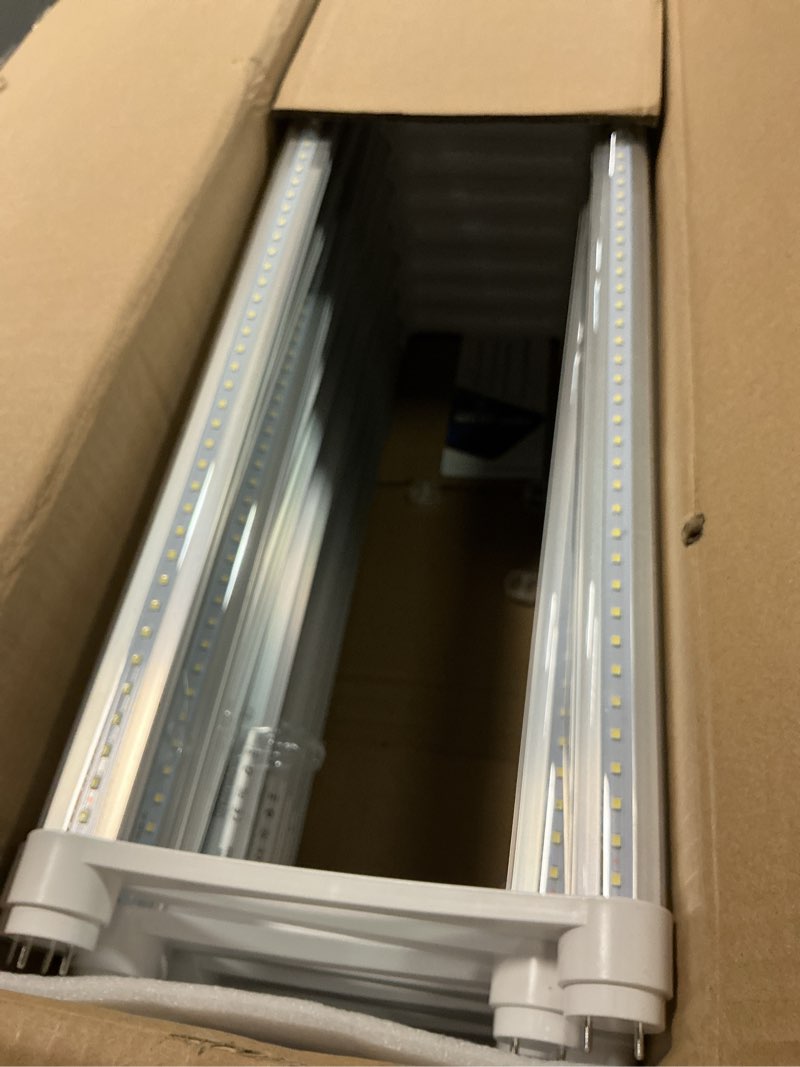 Condition photo showing Good Condition for Romwish U Shaped LED Tube Lights, T8 T12, 18W(40W Equiv.), 6000K Cool White, 2400LM, Fluorescent Light Tube Replacement, Ballast Bypass, Dual-Ended Powered, Clear Cover, 10 Pack, ETL 6000k 10 Pack