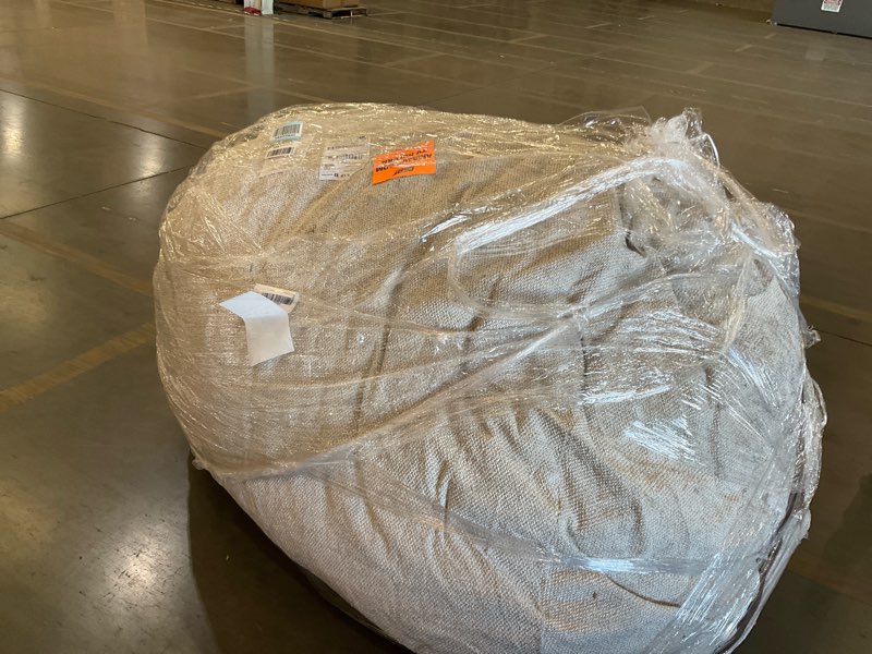 Condition photo showing Good Condition for big joe fuf 7ft giant foam bean bag chair, oversized couch with removable cover for kids, teens, adults, sandstone textured boucle, 7 foot sandstone 7 foot