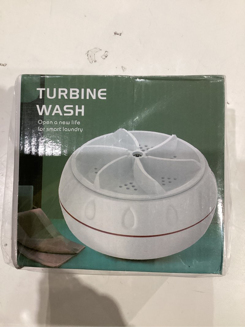 Condition photo showing New/Like New for Mini portable USB Washing Machine | Sink Washing Machine Ultrasonic Turbo Washer for Clothes and Dishes. Perfect for Travel, Business, Camping, Home, College, RV, and Apartments