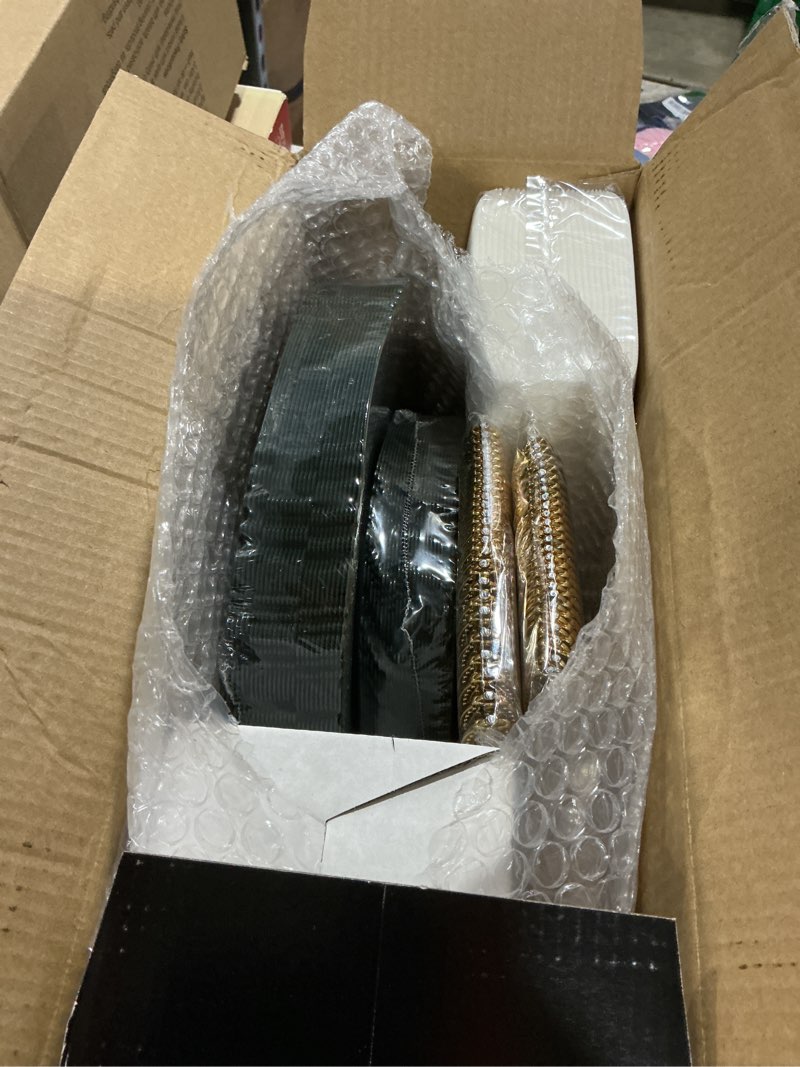 Condition photo showing Good Condition for morejoy 175pcs green plastic plates - green gold plastic dinnerware set include 25dinner plates, 25d