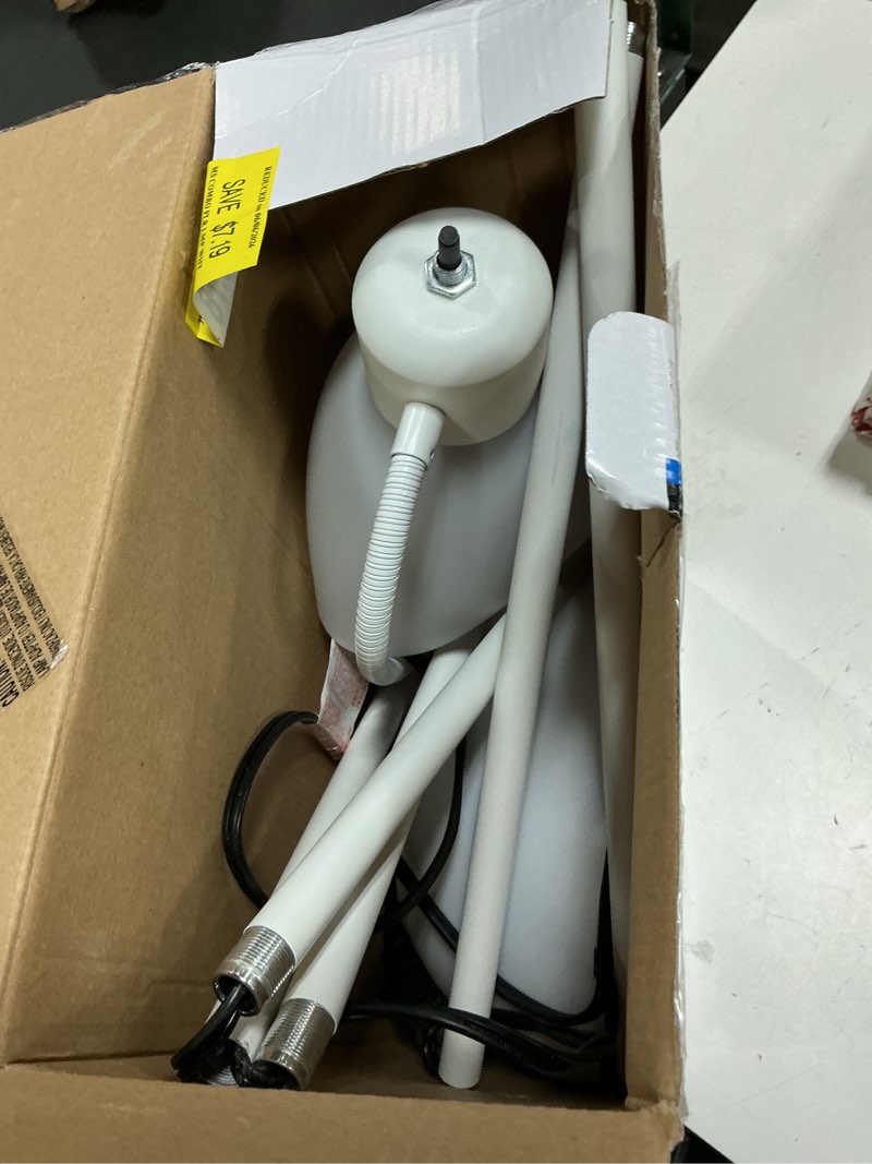 Condition photo showing As Is for mainstays 72‘’ white combo floor lamp with reading lamp  modern design