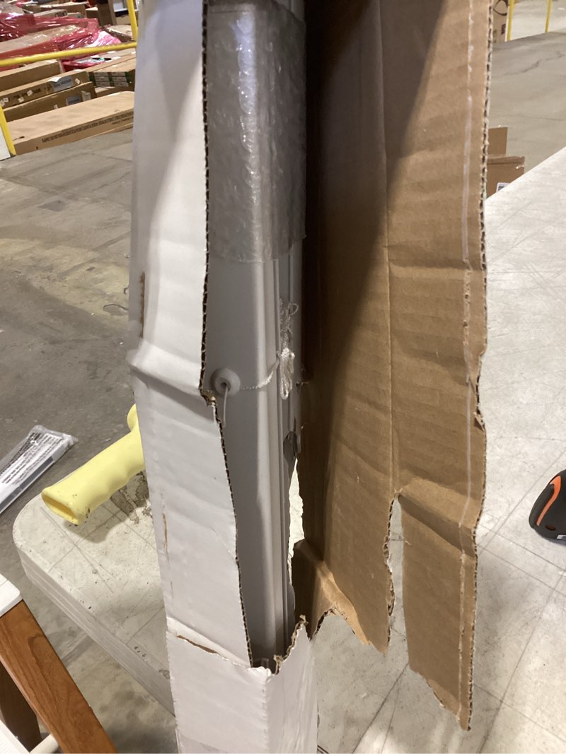 Condition photo showing As Is for project source 1-in slat width 47-in x 64-in cordless white vinyl light filtering mini-blinds