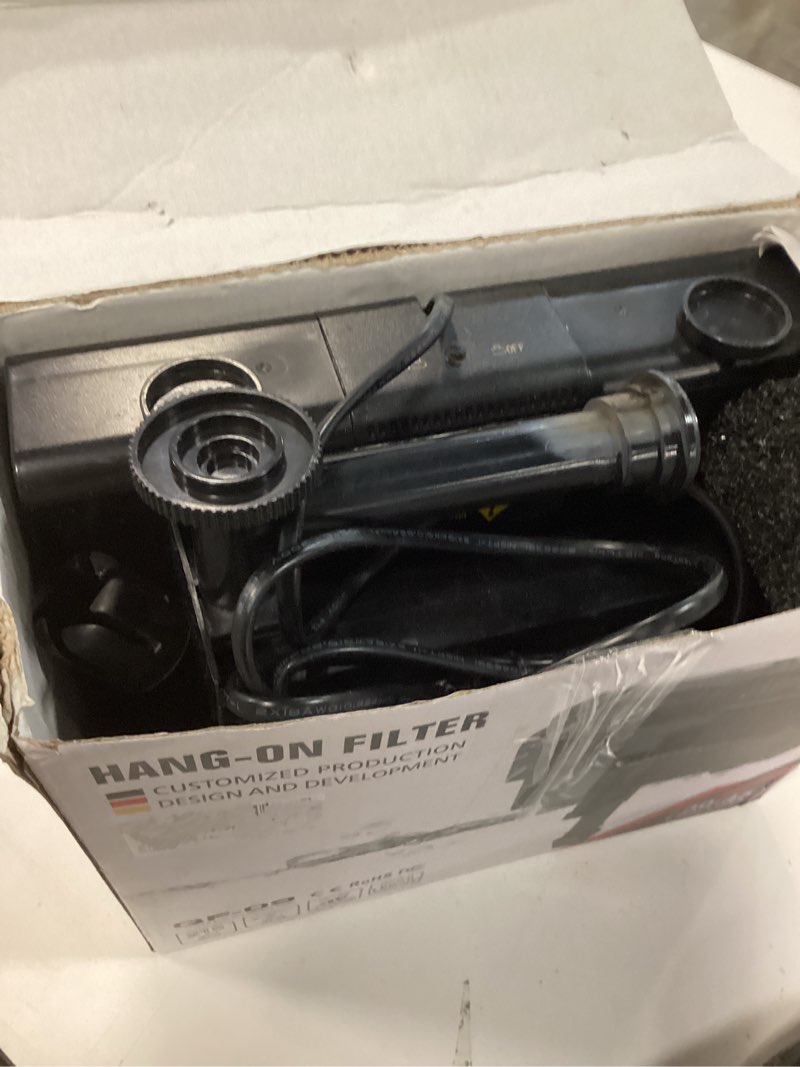 Condition photo showing As Is for Upgrade Aquarium Filter for 20-45 Gallon Tank,Hang On Back Aquarium Filter with U-V Light,HOB Filter Ultra-Quiet Powerful Pump 170GPH for Large Aquarium Turtle Tank Surface Skimmer Equipment