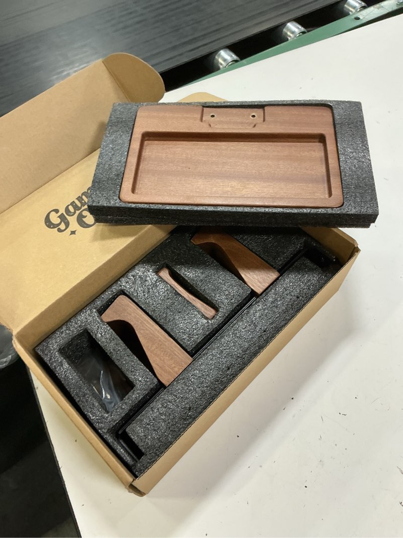 Condition photo showing Good Condition for solid wood controller holder and headphone stand, gaming controller stand for desk, dual controller organizer rack, fits xbox, ps4, ps5, gamepad, headset holder for son, husband, boyfriend
