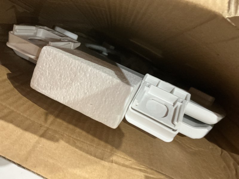 Condition photo showing As Is for american standard moments wood white elongated soft close toilet seat