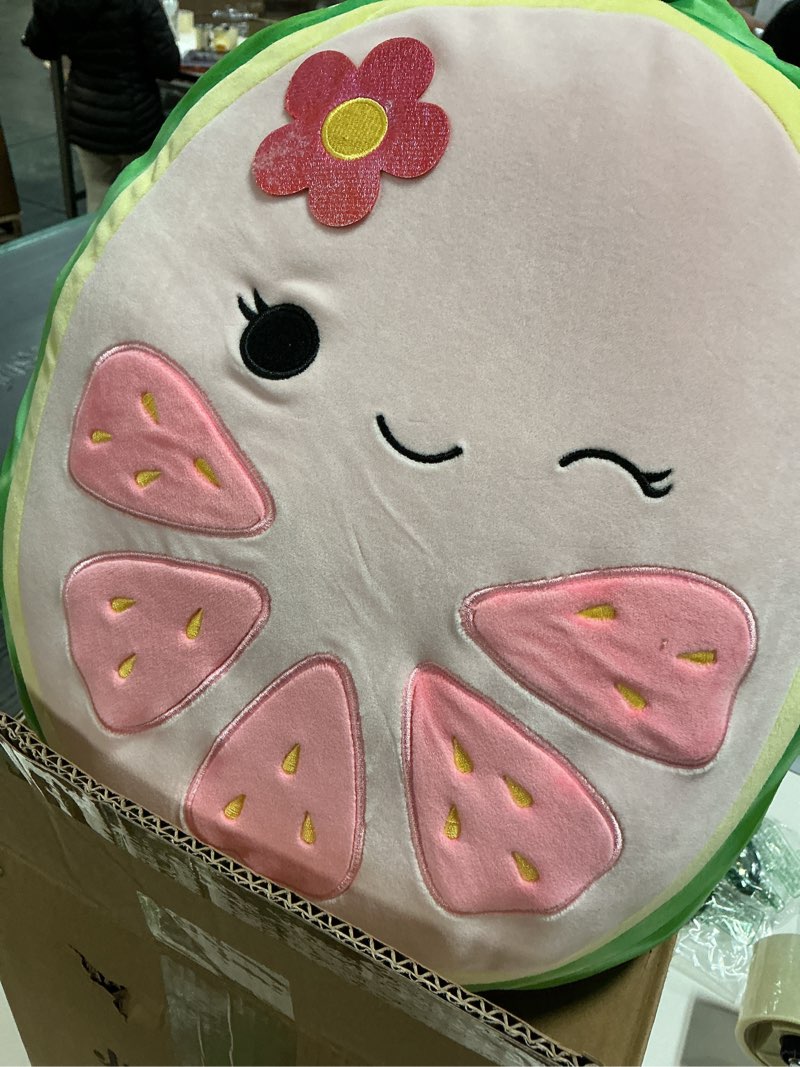 Condition photo showing New/Like New for Squishmallows Original 16-Inch Lena Pink Guava Fruit with Flower - Official Jazwares Large Plush