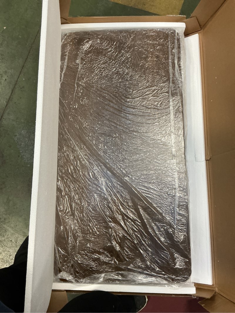 Condition photo showing New/Like New for Farmhouse Coffee Table for Living Room - Dark Wood Rustic Rectangle Coffee Table Walnut, Solid Wooden Brown Center Table