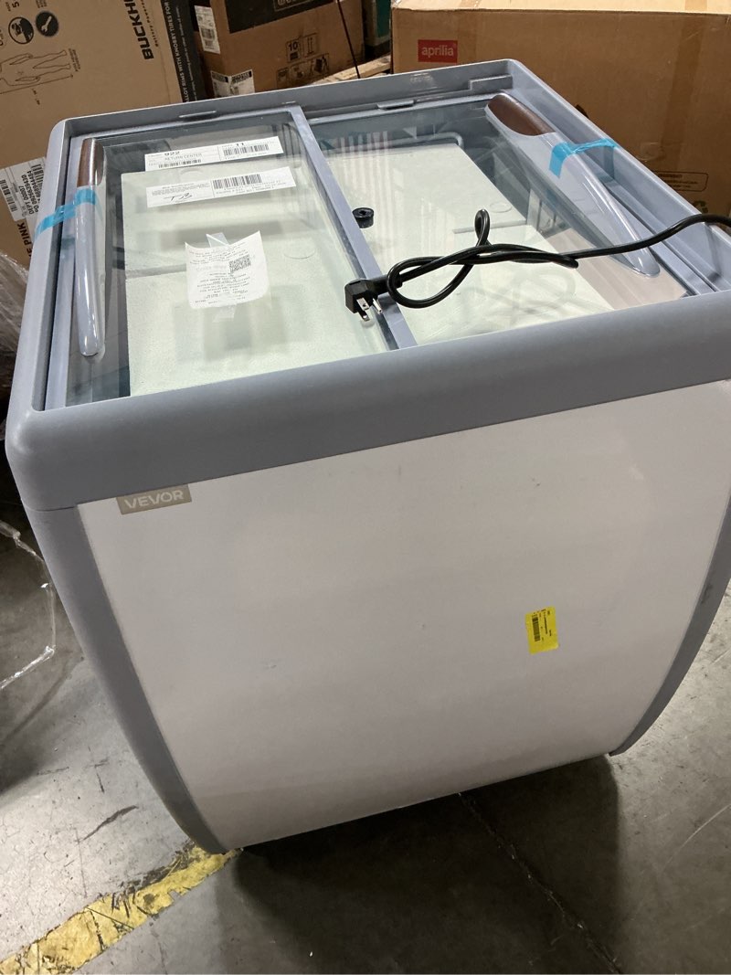 Condition photo showing As Is for vevor commercial ice cream display case 5.6-cu ft chest frost-free commercial freezer in white