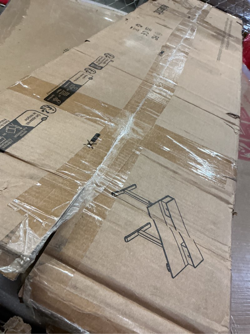 Condition photo showing Good Condition for Agilestic 55 x 24 Inches Height Adjustable Electric Standing Desk with 2 Drawers, Stand Up Electric Desk Adjustable Height, Sit Stand Computer Gaming Table with Splice Board, Rustic Brown Rustic Brown 55 x 24 Inches