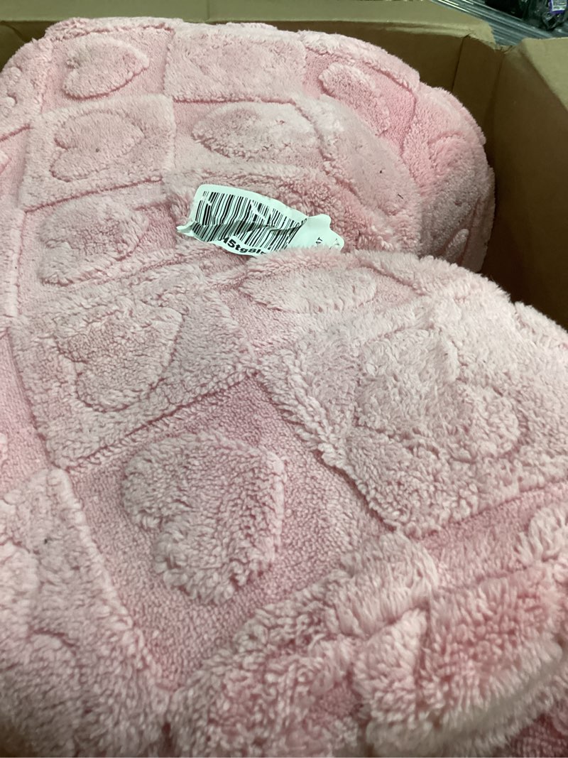 Condition photo showing item condition for Toddler Couch, 2-in-1 Kids Soft Couch Fold Out with Star Pillow, Foldable Sofa to Lounger, Large, Pink Heart Blush Pink Large