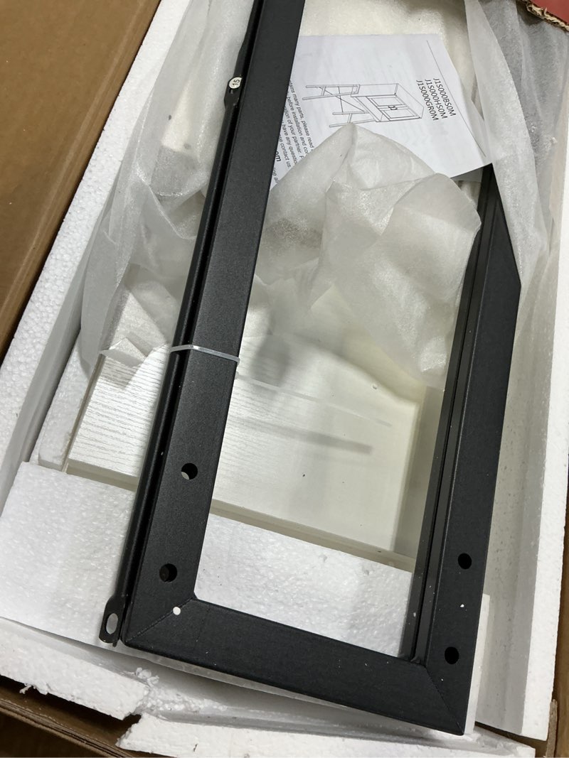 Condition photo showing Good Condition for Over The Toilet Storage Cabinet with Tempered Glass Doors & Metal Stand, Over Toilet Organizer with Adjustable Shelf Space Saver Over Toilet , Tall Freestanding Shelf/Rack for Bathroom, Modern, White Glass Door-white Modern