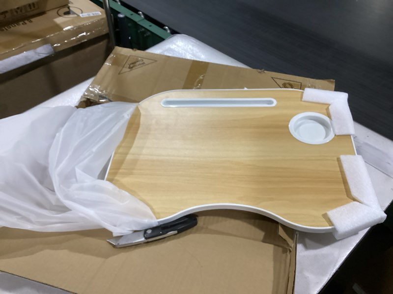 Condition photo showing Good Condition for Laptop Desk for Bed, Laptop Bed Tray Table with Storage Drawer and Cup Holder, Laptop Bed Desk Tray with USB Charge Port, Foldable Bed Table for Writing Working Reading (Yellow)