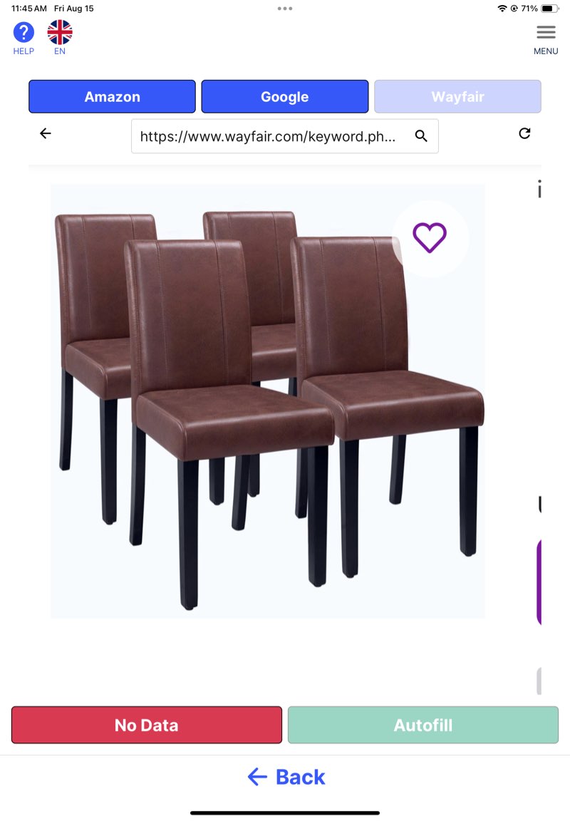 (Incomplete) Upholstered Parsons Dining Chair