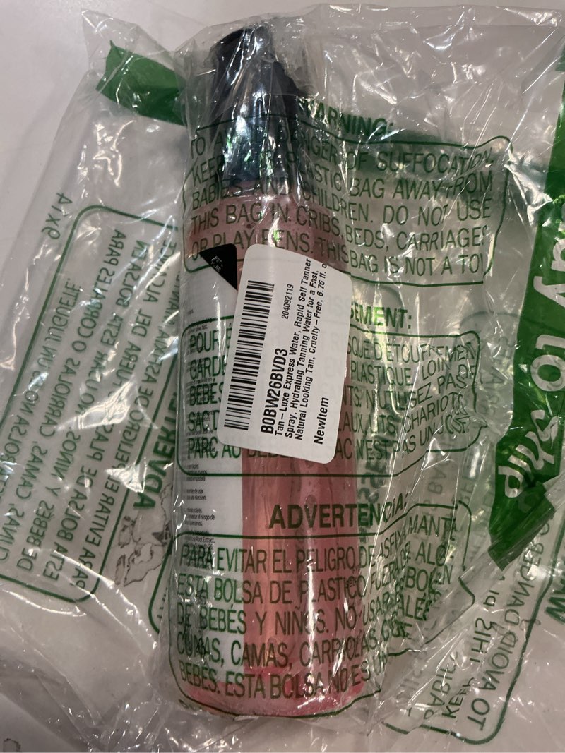 Condition photo showing Good Condition for tan-luxe express water, rapid self tanner spray, hydrating tanning water for a fast, natural looking tan, cruelty-free, 6.76 fl. oz