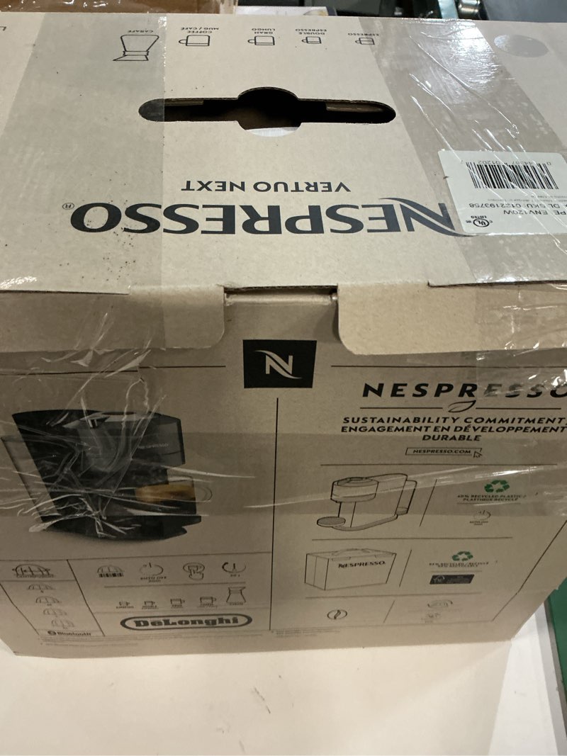 Condition photo showing As Is for Nespresso Vertuo Next Coffee and Espresso Maker by De'Longhi, White