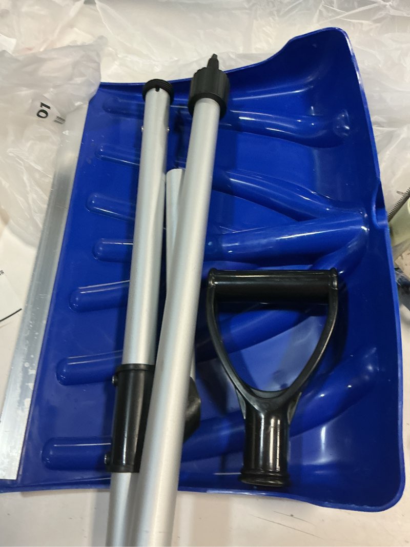 Condition photo showing As Is for Snow Shovel, Portable Shovel Large Capacity Aluminum Outdoor Shovel Detachable Snow Shovel Camping Shovel for Garden, Camping, Snowman Playing and Car Emergency Kit (Blue)