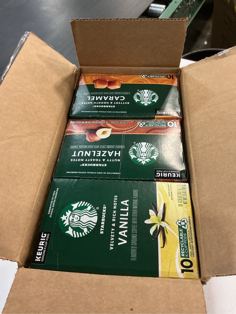 Condition photo showing New/Like New for ( BEST BY:08/04/2026) Starbucks K-Cup Coffee Pods, Starbucks Blonde, Medium and Dark Roast Hot or Iced Coffee, Variety Pack, 60 Keurig Pods Unflavored 10 Count (Pack of 6)