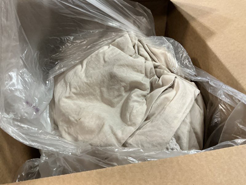 Condition photo showing As Is for Bedsure Cotton Duvet Cover Set - 100% Cotton Waffle Weave Linen Color Duvet Cover California King Size, GentleSoft™ and Breathable Cal King Bedding Set for All Season, 3 Pieces, 104"x98" California King (104" x 98") 04 - Linen (No Comforter)