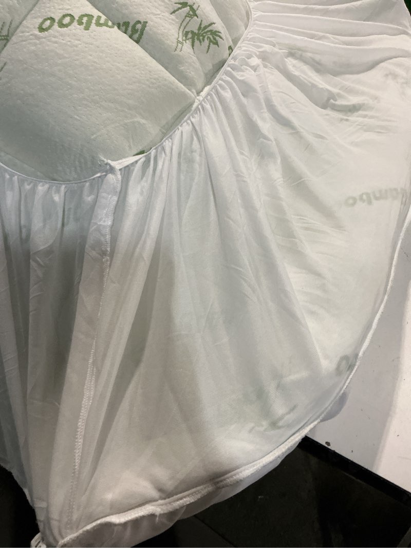 Condition photo showing As Is for lianlam bambu mattress topper twin xl,1200 gsm cooling mattress topper,2in extra thick pillow top for back pain,soft mattress pad with 8"-18" deep pocket(39"x80")