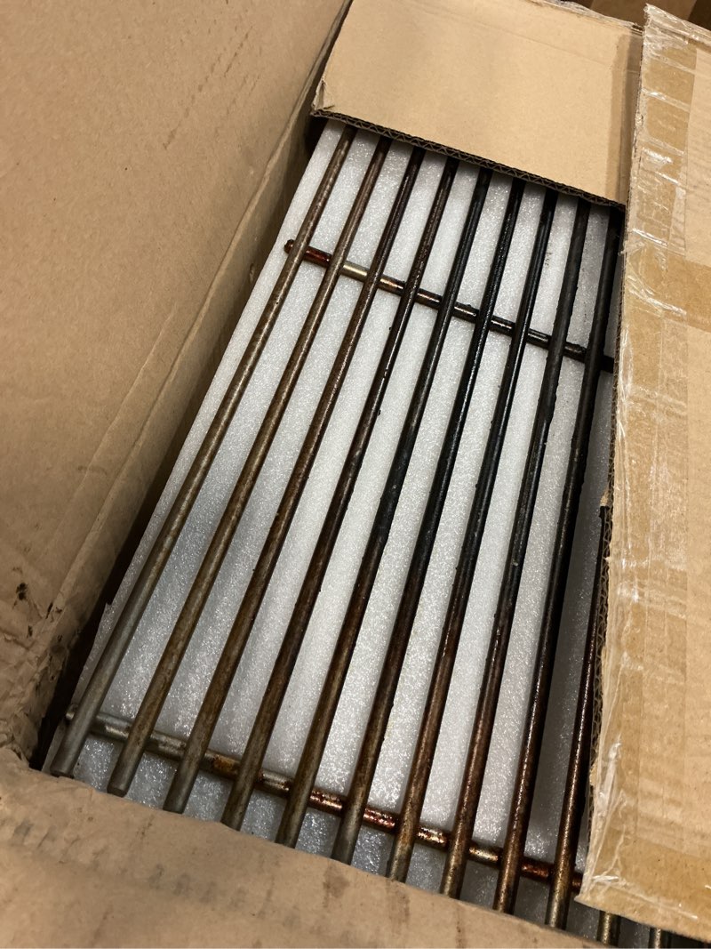 Condition photo showing As Is for grill parts kit for weber genesis 300 310 330 genesis e330 e310 s310 s330 ep330 s320 e320 grill parts 17.5" flavorizer bars, genesis 7528 grates heat deflector grill parts kit, 3pcs 62752 burner tube stainless steel silver-grate with 3 burner