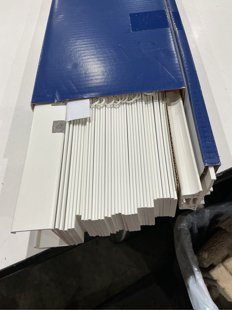 Condition photo showing Good Condition for levolor trim+go 2-in slat width 36-in x 64-in cordless white faux wood room darkening horizontal blinds