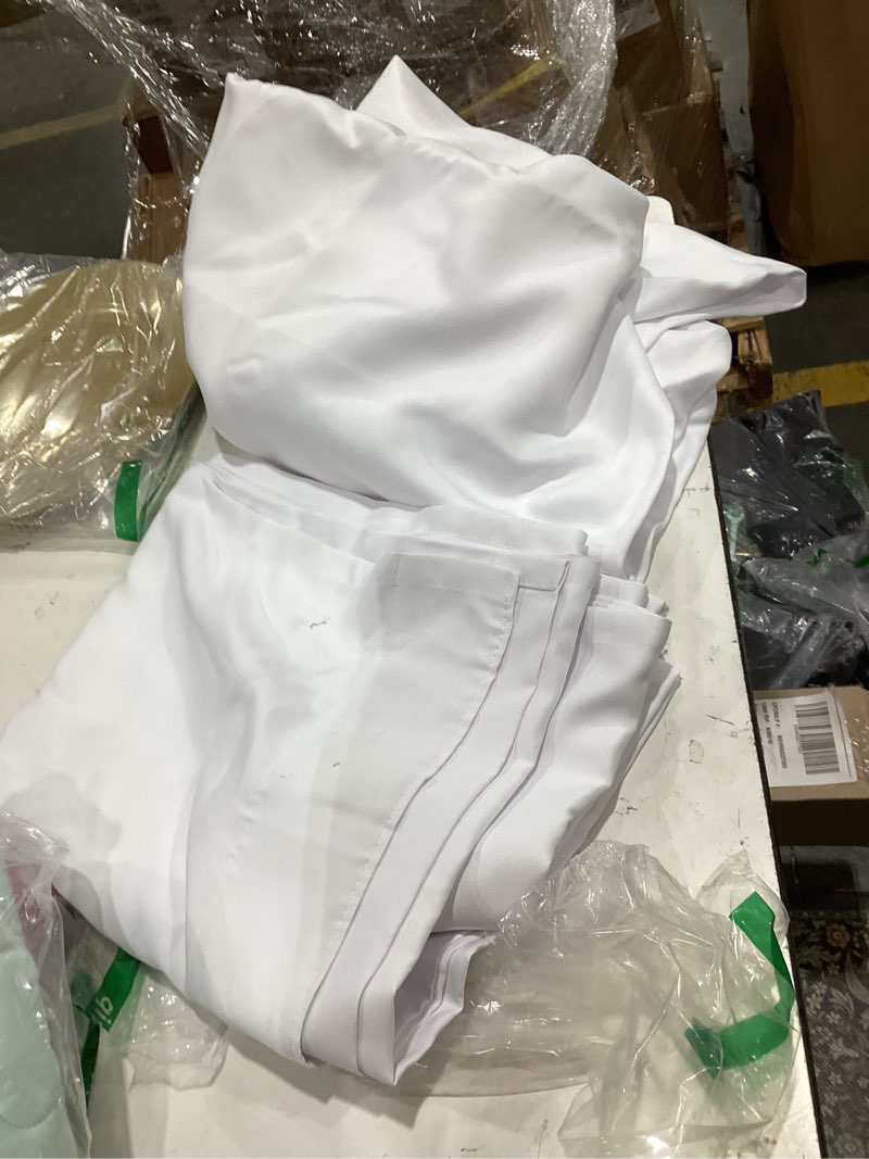 Condition photo showing Good Condition for wealuxe white table cloths for 6 foot rectangle tables, 2-pack, 60x102 inches, water, stain and wrinkle resistant, 200 gsm washable poly fabric tablecloths rectangular, elegant and durable white [2 pack] 60x102 - for 6ft table