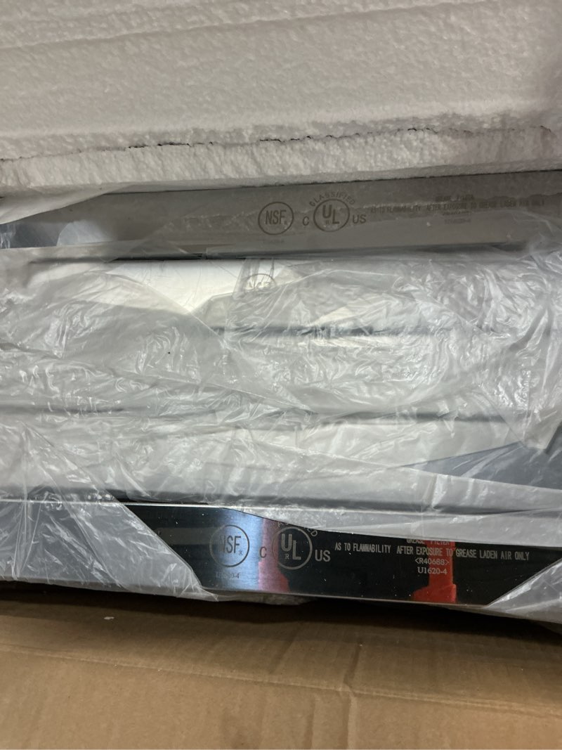 Condition photo showing New/Like New for stainless steel commercial kitchen hood filter, range hood baffle grease filter for restaurant exhaust hoods, ul/nsf listed, 19.5 w x 15.5 h inch 4 grooves hood filters?5 pack? 20" x 16" x 1.8"