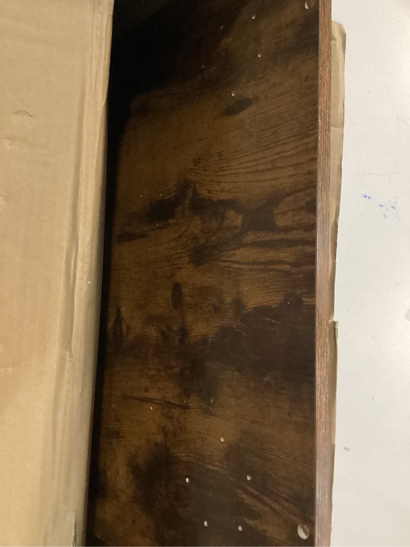 Condition photo showing As Is for Similar VASAGLE Lift Top Coffee Table, Lift Coffee Table with Storage Shelf, Hidden Compartments and Lifting Top, for Living Room, Office, Rustic Brown and Black ULCT212B01