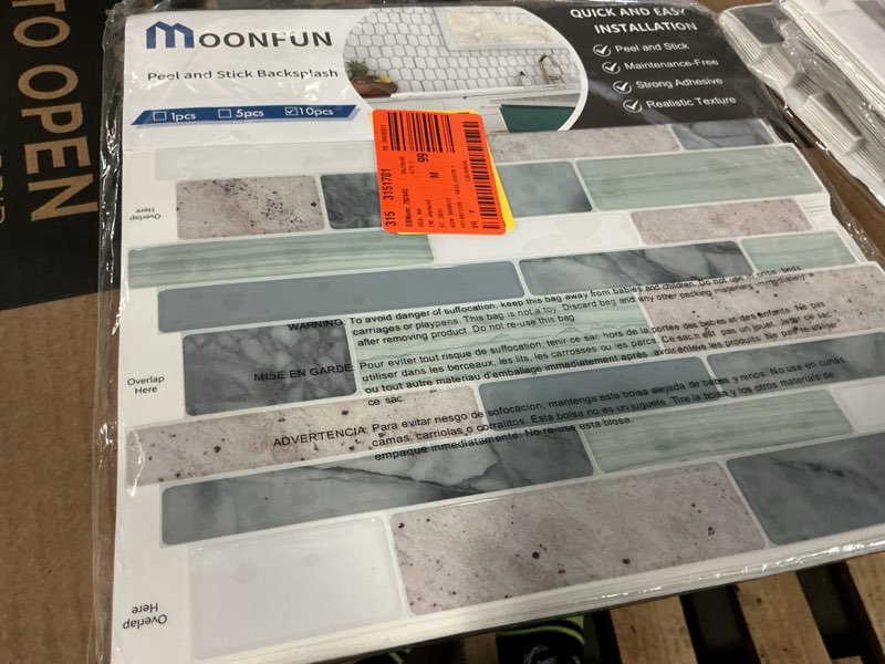 Condition photo showing New/Like New for 10-sheet peel and stick kitchen backsplash tiles | 3d waterproof self adhesive wall tile stick on backsplash for kitchen and bathroom(sage green,12"×12")