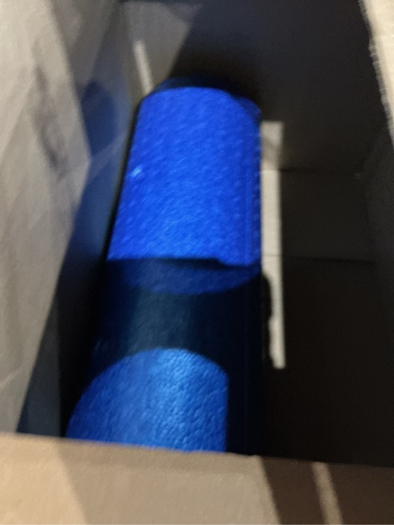 Condition photo showing As Is for prosourcefit high density foam rollers 18 - inches long, firm full body athletic massager for back stretching, yoga, pilates, post workout trigger point release, blue