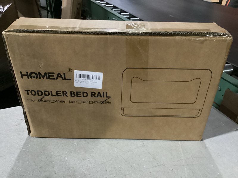 homeal bed rail for toddlers, 59in swing down baby bed rail guard, toddler bed rails for king size beds, twin, full, queen, bed guard rail for toddlers, grey