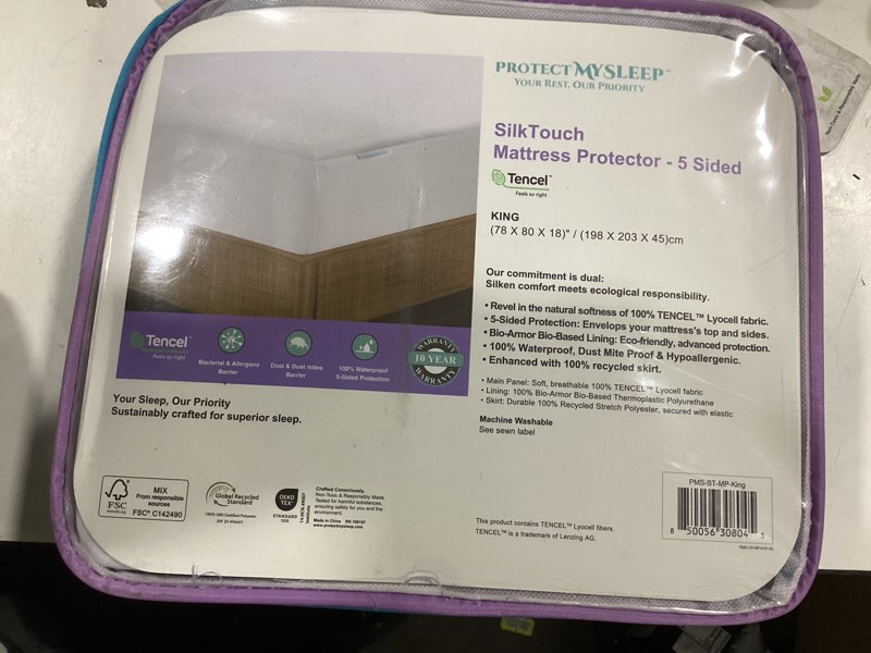 Condition photo showing Good Condition for ProtectMySleep® Tencel Mattress Protector - 5-Sided, 100% Waterproof, Hypoallergenic, Soft, Natural Fiber Mattress Cover (King)