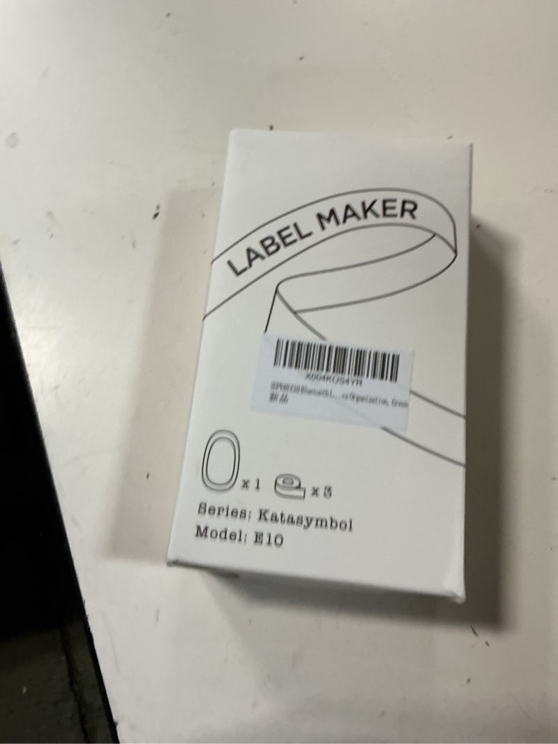 Condition photo showing New/Like New for supvan e10 bluetooth label maker machine with 3 tapes, continuous waterproof label, versatile app with 35 fonts and 1k+ icons, inkless labeler for home, kitchen, school, office organization, green green machine + 3 tapes