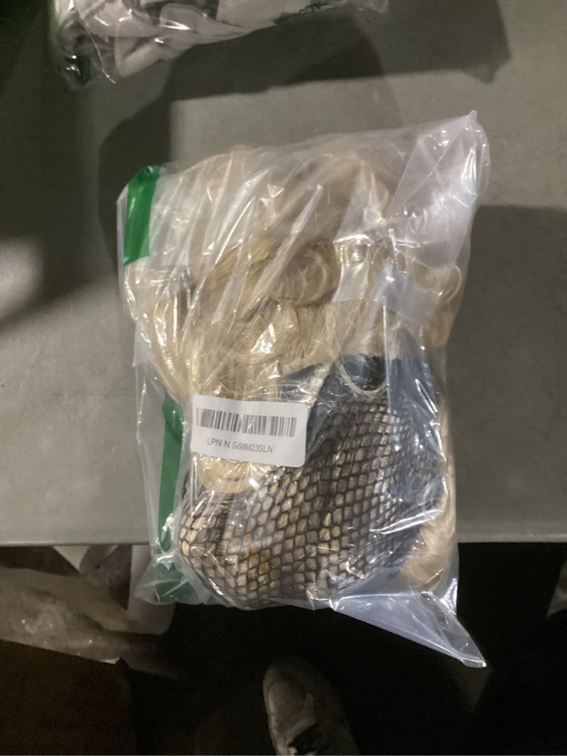 Condition photo showing As Is for yuehong 47 inch Long Blonde Braided Wig Anime Weaving Wigs Heat Resistant Synthetic Fibers Costume Hair