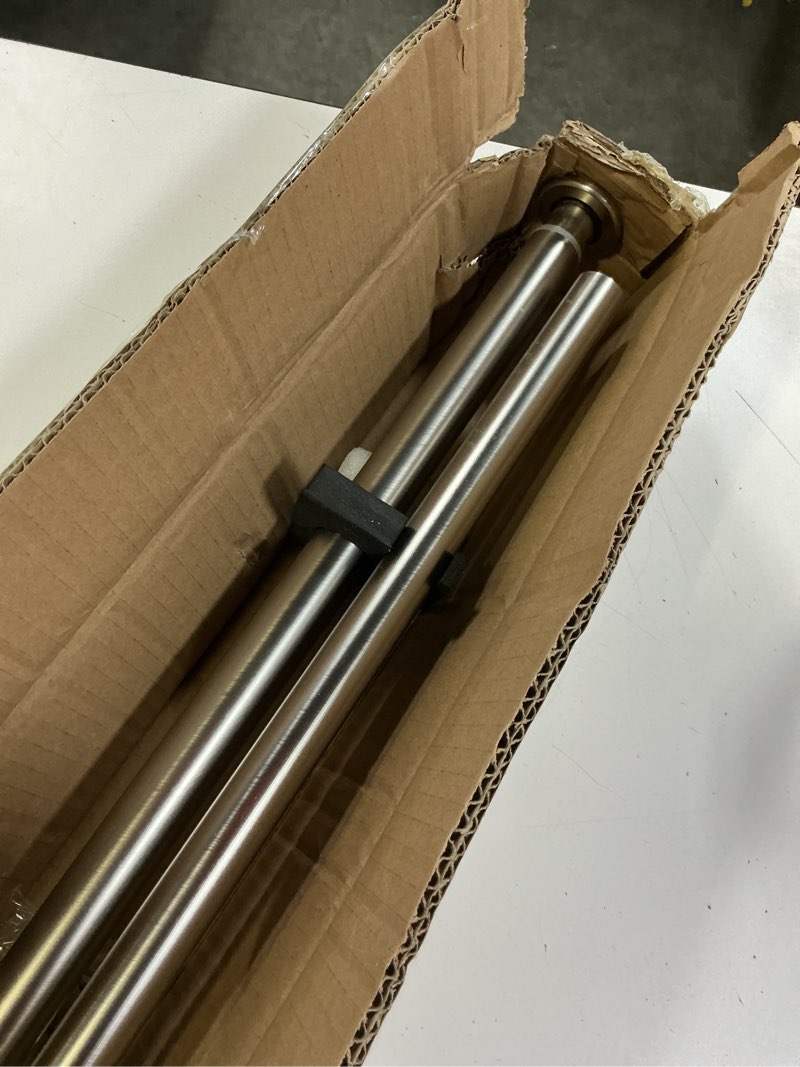 Condition photo showing New/Like New for yunnephele ceiling curtain rod 56-108 inch nickel brushed,adjustable metal single window curtain rods set,1 inch diameter hanging/wall mount drapery rod matte nickel brushed 56-108"